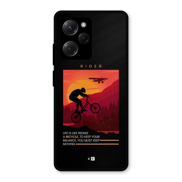 Keep Moving Rider Metal Back Case for Poco X5 Pro