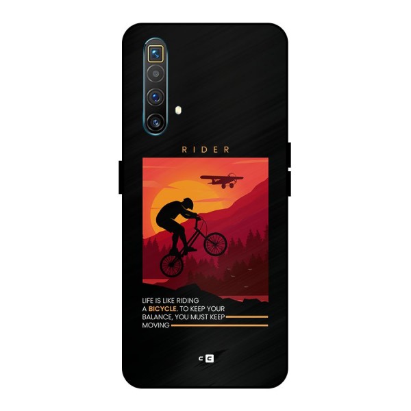 Keep Moving Rider Metal Back Case for Realme X3 SuperZoom