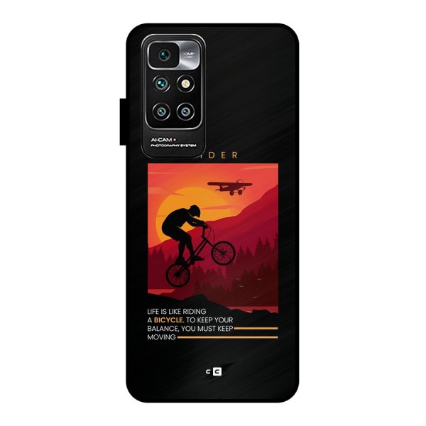 Keep Moving Rider Metal Back Case for Redmi 10 Prime