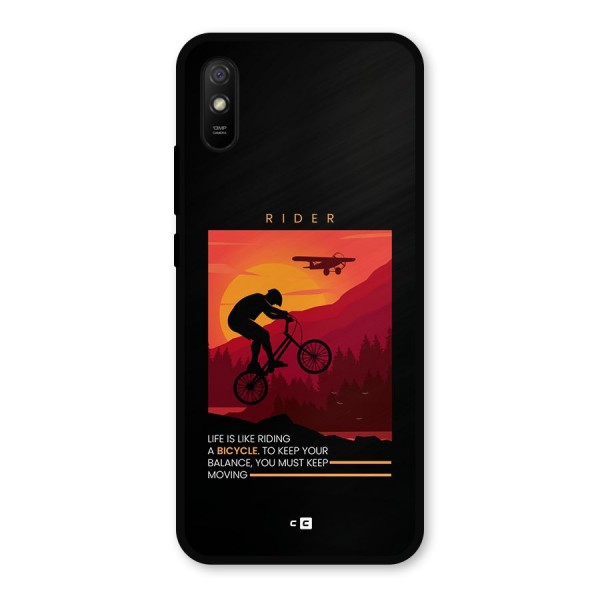 Keep Moving Rider Metal Back Case for Redmi 9i