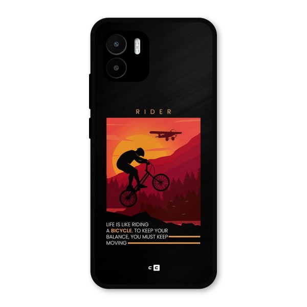 Keep Moving Rider Metal Back Case for Redmi A2