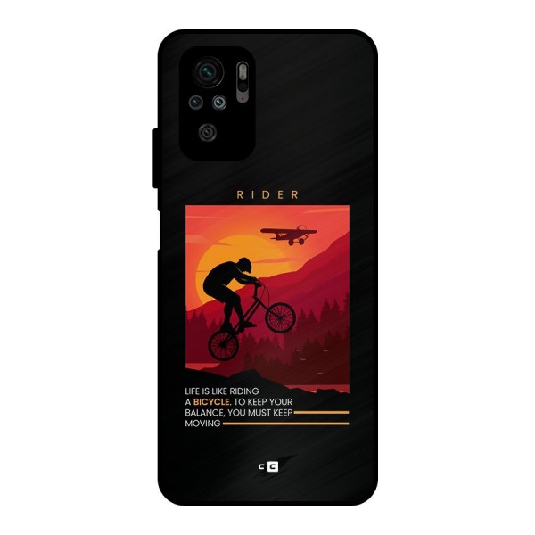 Keep Moving Rider Metal Back Case for Redmi Note 10