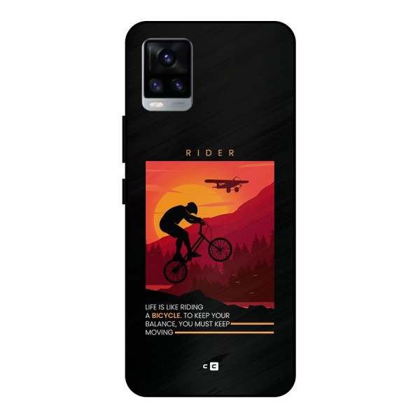 Keep Moving Rider Metal Back Case for Vivo V20 2021