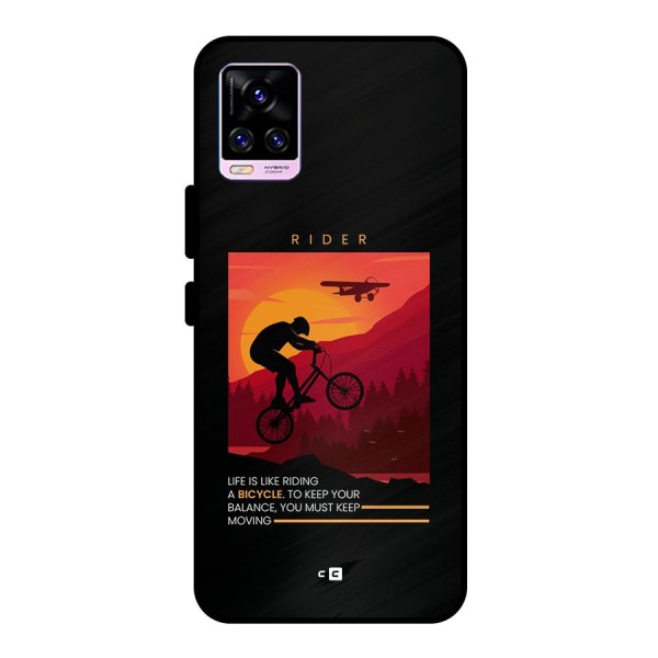 Keep Moving Rider Metal Back Case for Vivo V20 Pro