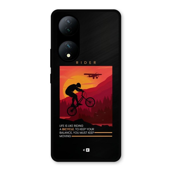 Keep Moving Rider Metal Back Case for Vivo Y100