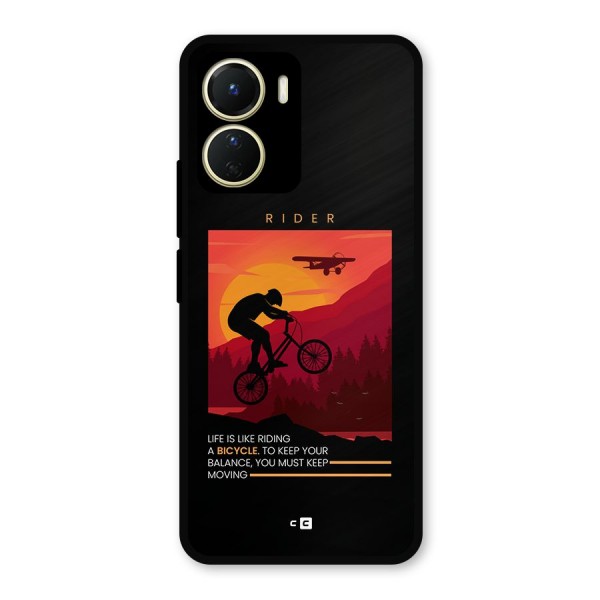 Keep Moving Rider Metal Back Case for Vivo Y16