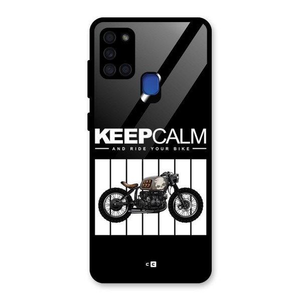 Keeps Calm Glass Back Case for Galaxy A21s