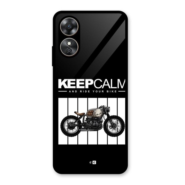 Keeps Calm Glass Back Case for Oppo A17