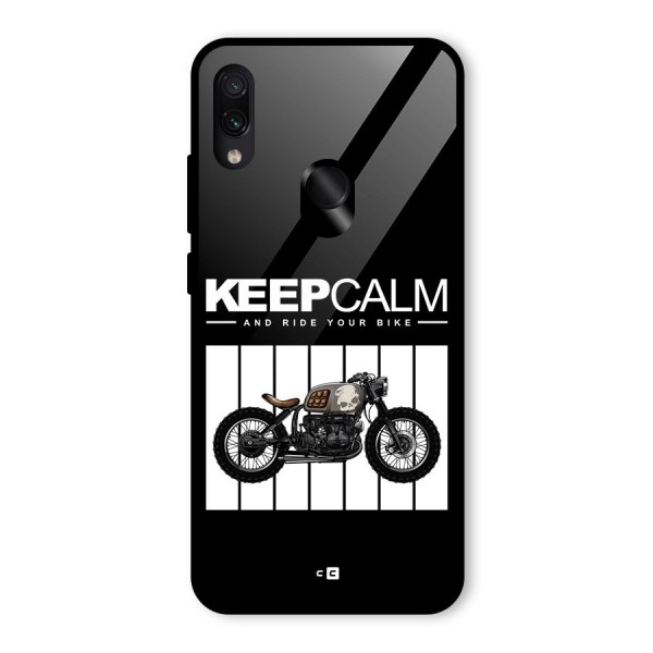 Keeps Calm Glass Back Case for Redmi Note 7S