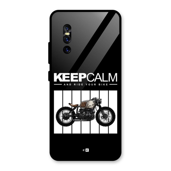 Keeps Calm Glass Back Case for Vivo V15 Pro