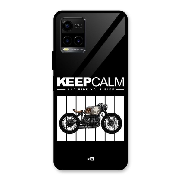 Keeps Calm Glass Back Case for Vivo Y21A