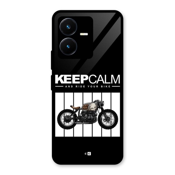 Keeps Calm Glass Back Case for Vivo Y22