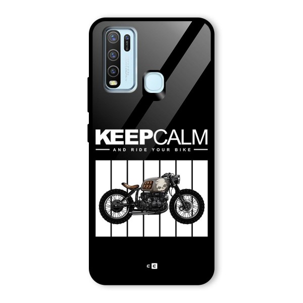 Keeps Calm Glass Back Case for Vivo Y30