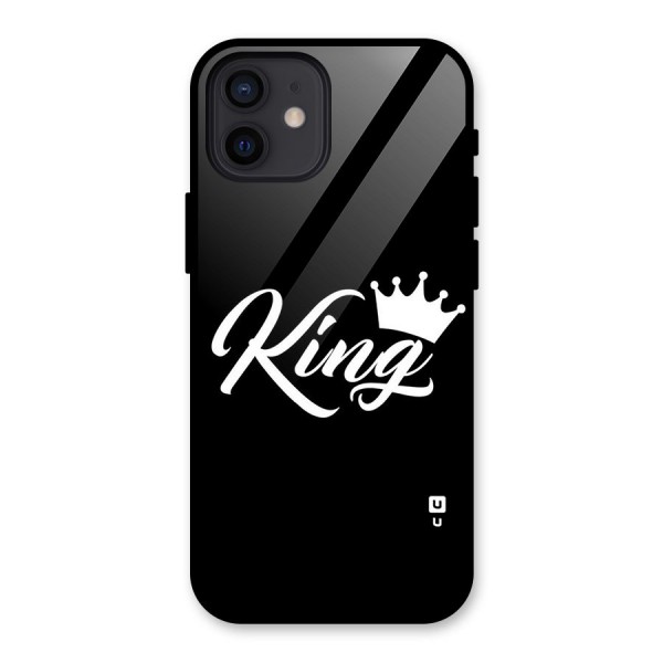 King Crown Typography Glass Back Case for iPhone 12