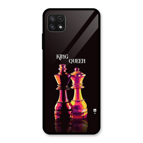 King Queen Glass Back Case for Galaxy A22 5G