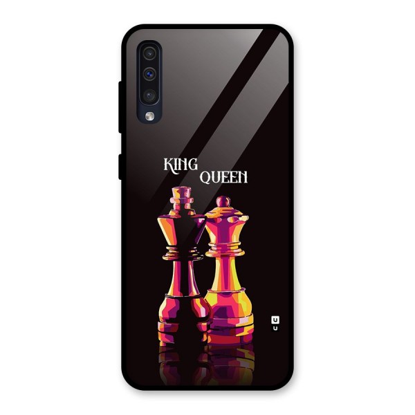 King Queen Glass Back Case for Galaxy A50