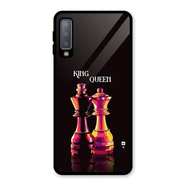 King Queen Glass Back Case for Galaxy A7 (2018)