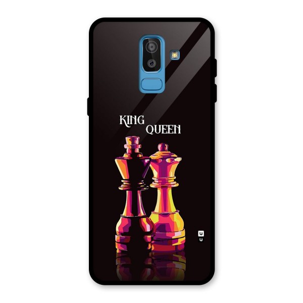 King Queen Glass Back Case for Galaxy J8