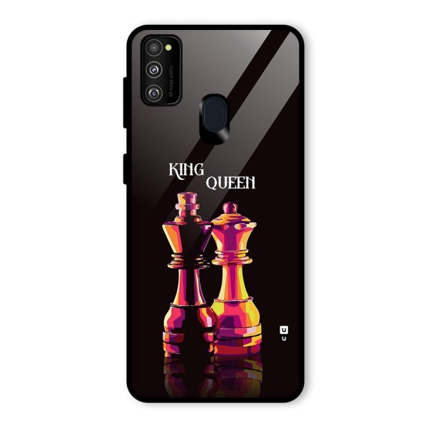 King Queen Glass Back Case for Galaxy M30s