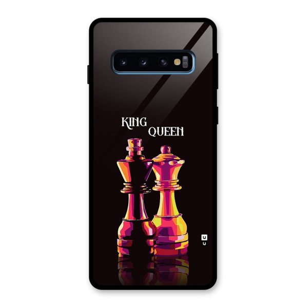 King Queen Glass Back Case for Galaxy S10