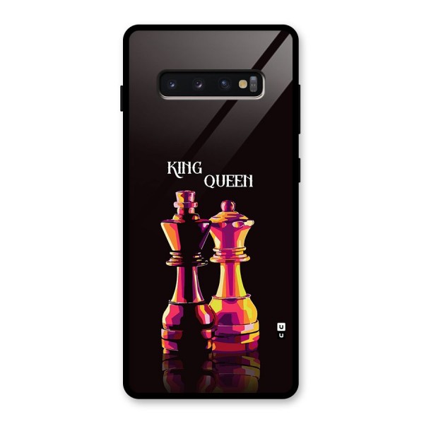 King Queen Glass Back Case for Galaxy S10 Plus