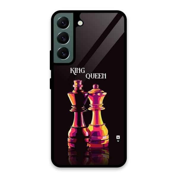 King Queen Glass Back Case for Galaxy S22 5G