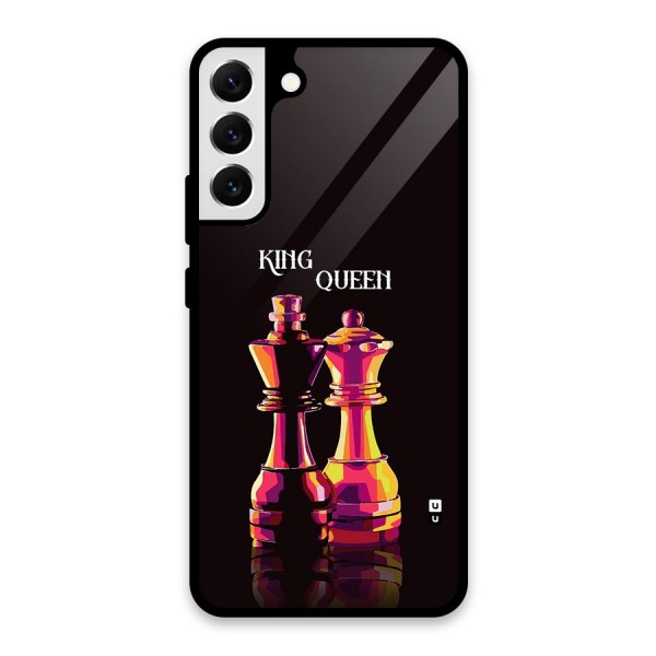 King Queen Glass Back Case for Galaxy S22 Plus 5G