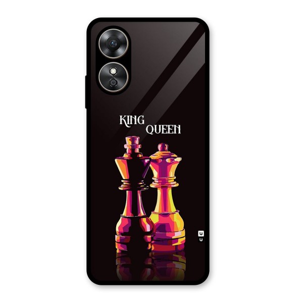 King Queen Glass Back Case for Oppo A17