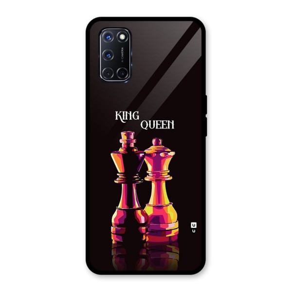 King Queen Glass Back Case for Oppo A52