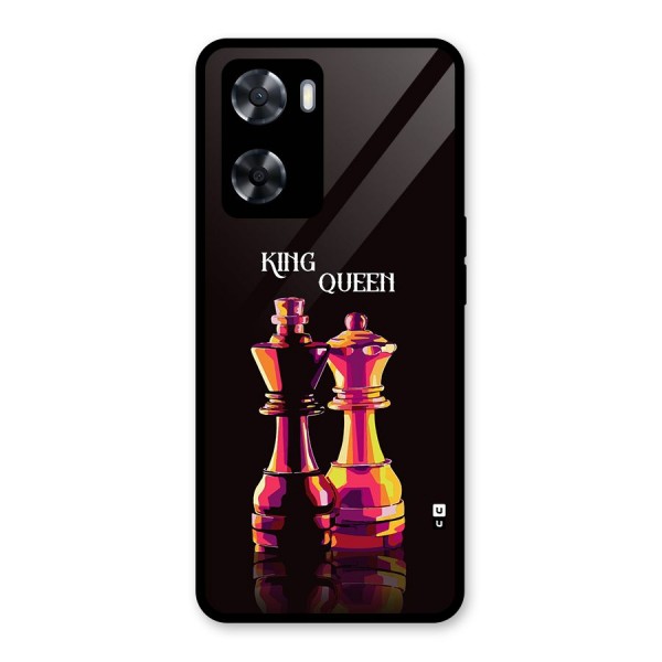 King Queen Glass Back Case for Oppo A57 2022