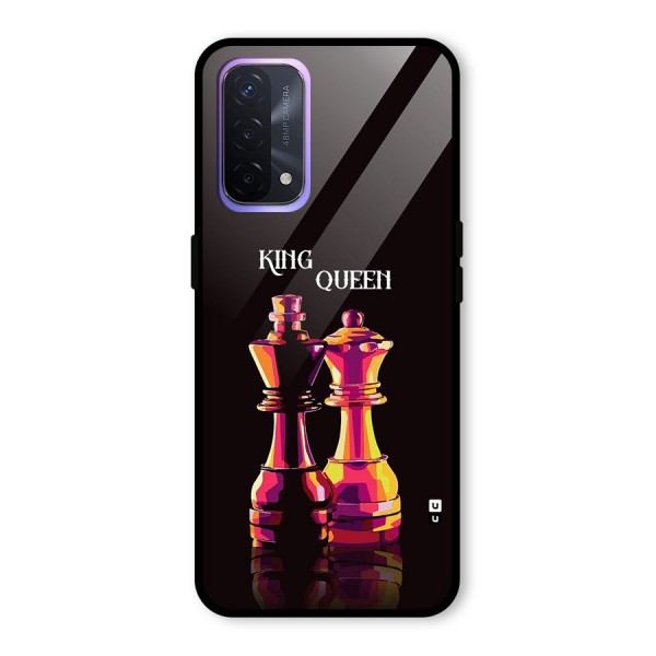 King Queen Glass Back Case for Oppo A74 5G