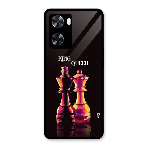 King Queen Glass Back Case for Oppo A77s