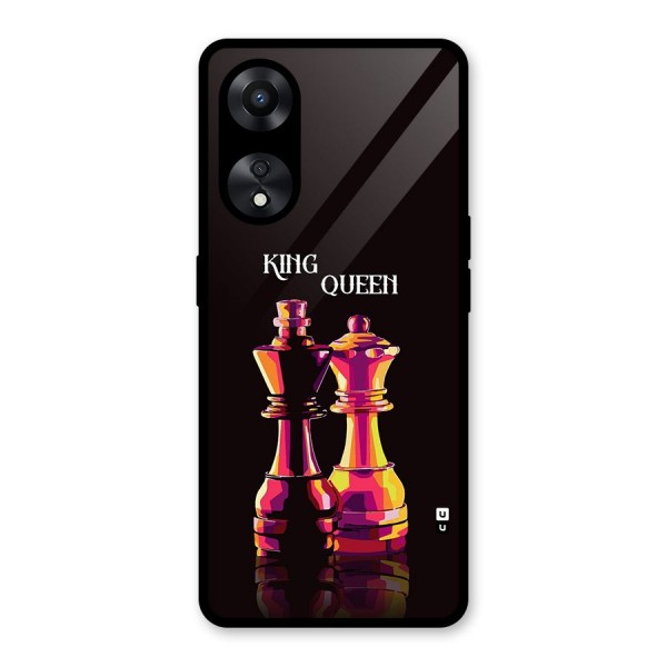 King Queen Glass Back Case for Oppo A78