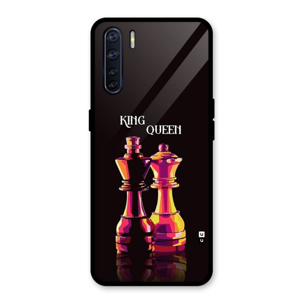 King Queen Glass Back Case for Oppo F15