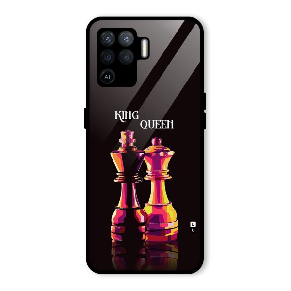 King Queen Glass Back Case for Oppo F19 Pro