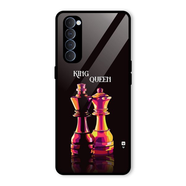 King Queen Glass Back Case for Oppo Reno4 Pro