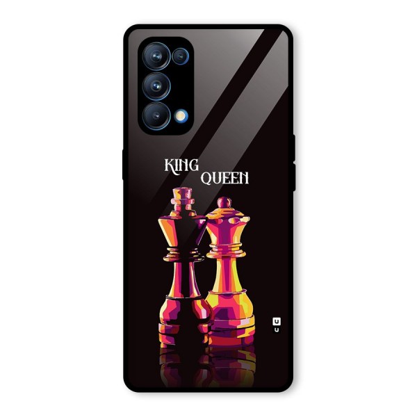 King Queen Glass Back Case for Oppo Reno5 Pro 5G