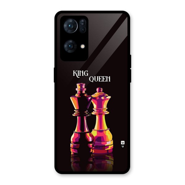 King Queen Glass Back Case for Oppo Reno7 Pro 5G