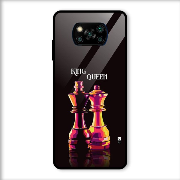 King Queen Glass Back Case for Poco X3