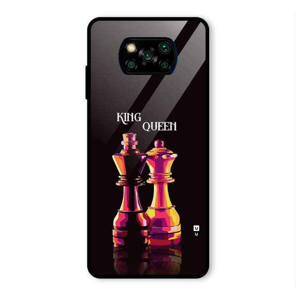 King Queen Glass Back Case for Poco X3 Pro