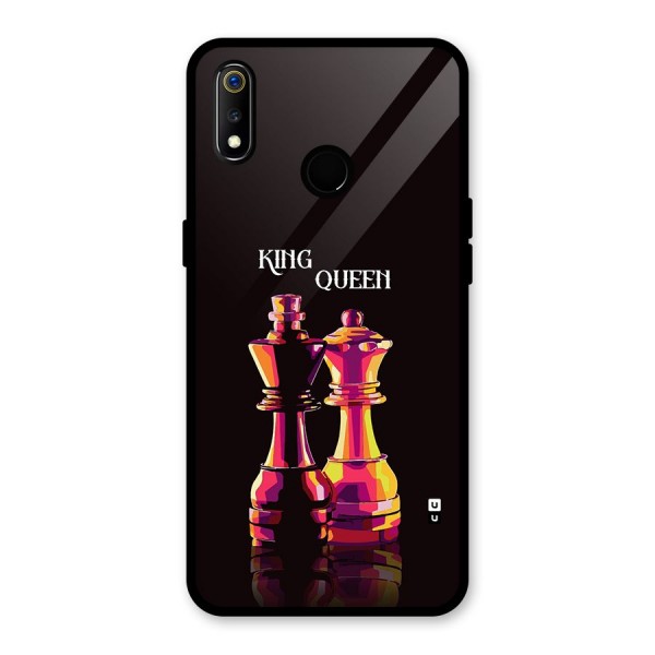 King Queen Glass Back Case for Realme 3