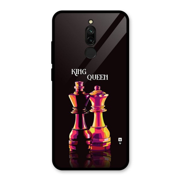 King Queen Glass Back Case for Redmi 8