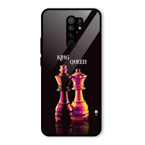 King Queen Glass Back Case for Redmi 9 Prime