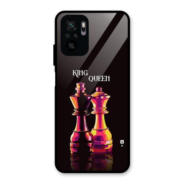 King Queen Glass Back Case for Redmi Note 10