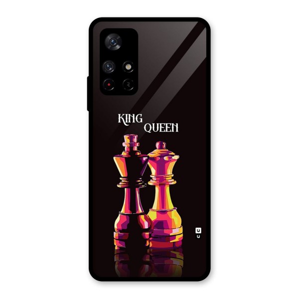 King Queen Glass Back Case for Redmi Note 11T 5G