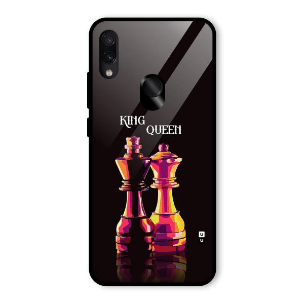 King Queen Glass Back Case for Redmi Note 7