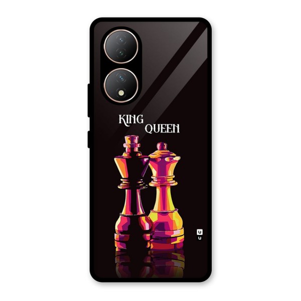 King Queen Glass Back Case for Vivo T2