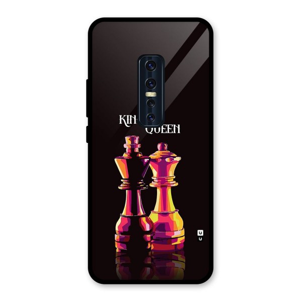 King Queen Glass Back Case for Vivo V17 Pro