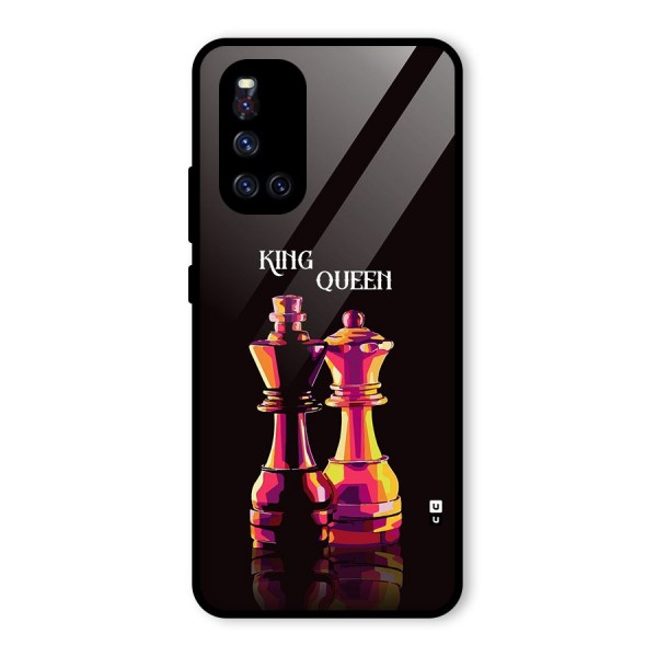 King Queen Glass Back Case for Vivo V19