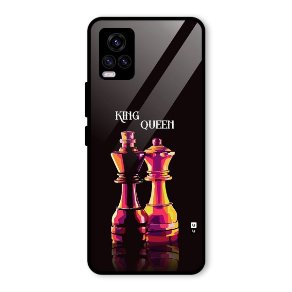 King Queen Glass Back Case for Vivo V20